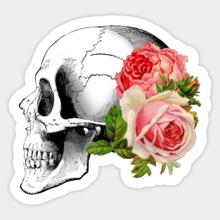 Skull with Roses Sticker